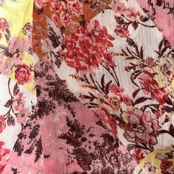 LC Lauren Conrad Bohemian Boho Ruana kimono duster cover up tiered white lotus‎ - Picture 6 of 7